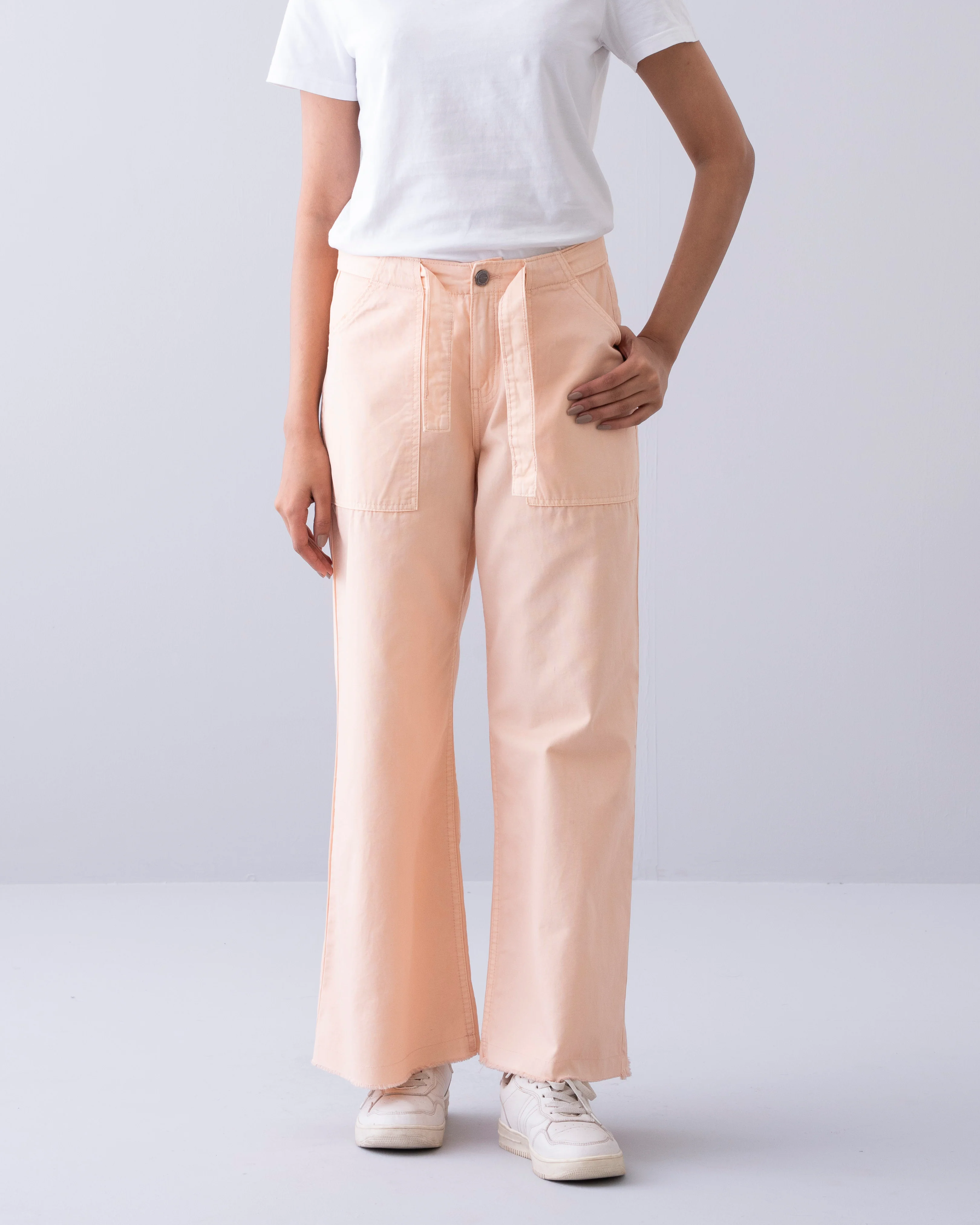 Wide Leg Twill Pants