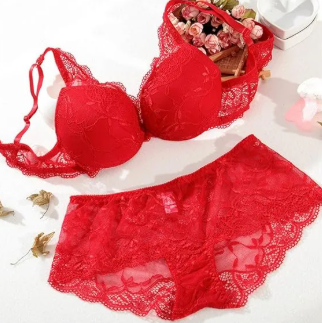 Soft Comfortable Net Pushup Foam Bra and Panty Set
