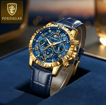 New Luxury Genuine Leather Men Quartz Watches