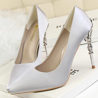 Luxury Metallic Decoration Heel Wedding Shoes