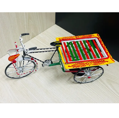 Van Gari Showpiece Miniature (Metal, Hand Painted, Rickshaw Painting