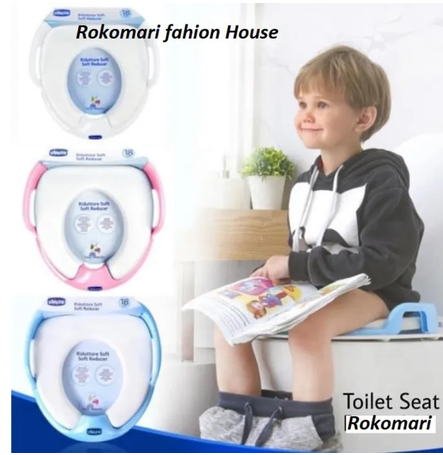 Soft Washable Trainer Seat Toilet Safety and Hygiene Training for Babies Chasefun Commode Baby - Pink and White